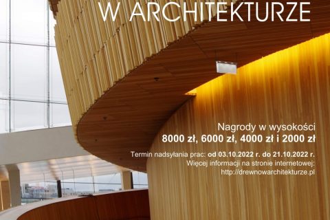 Plakat konkursu Drewno w Architekturze