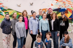 Mural firmy Accolade realizowany przy udziale studentek WA PB