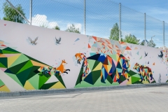 Mural firmy Accolade realizowany przy udziale studentek WA PB