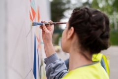 Mural firmy Accolade realizowany przy udziale studentek WA PB
