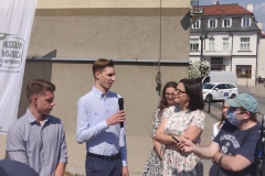 Konferencja prasowa, w trakcie której ogłoszono wyniki konkursu i nagrodzono studentów PB